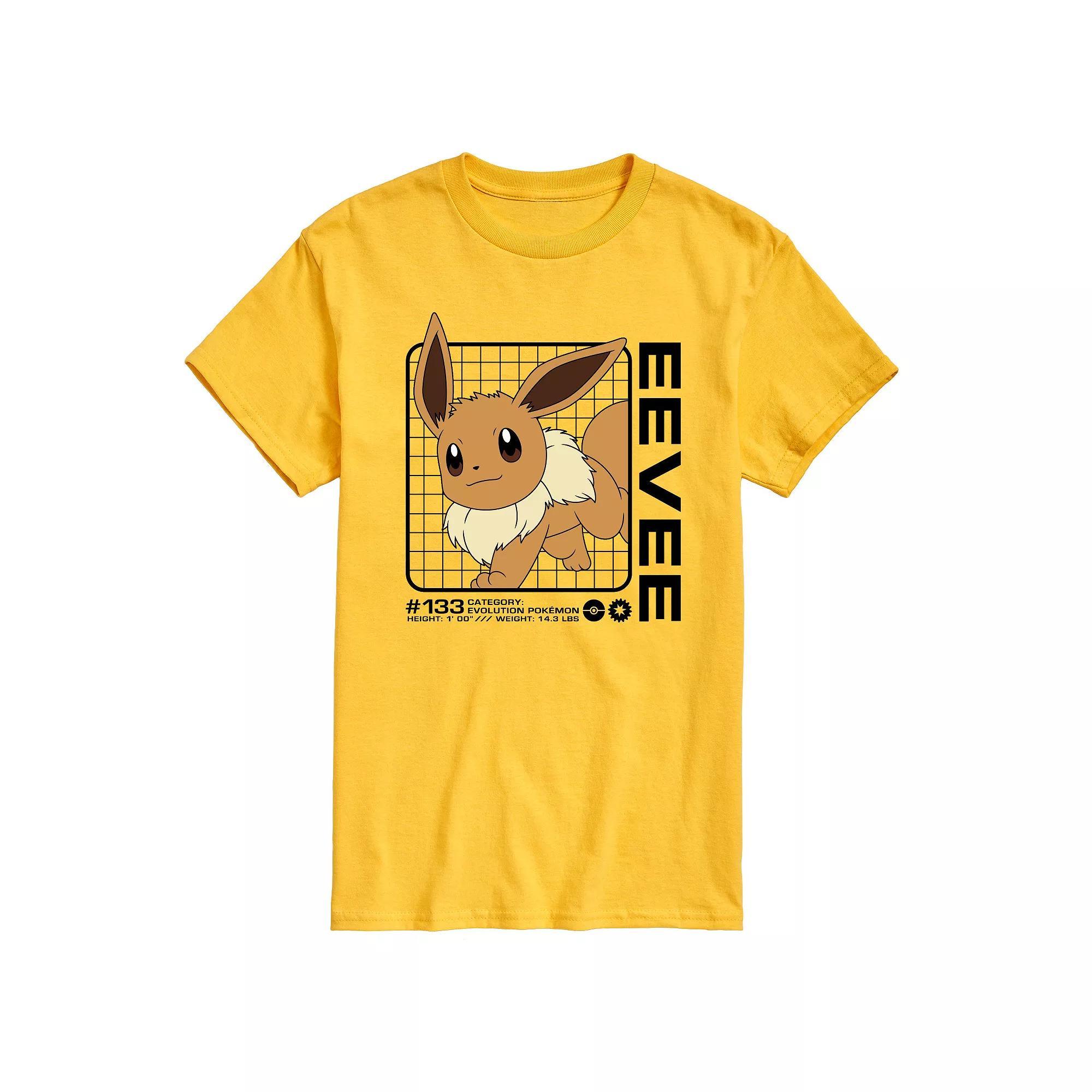 Men's Pokemon Eevee Stats Graphic Tee, Size: Large, Beige Product Image