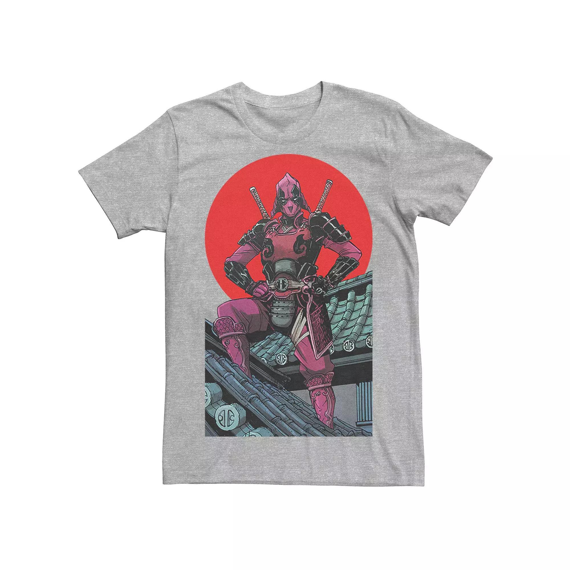 Men's Marvel's Deadpool Samurai Sunset Poster Tee, Size: 3XL, Athletic Grey Product Image
