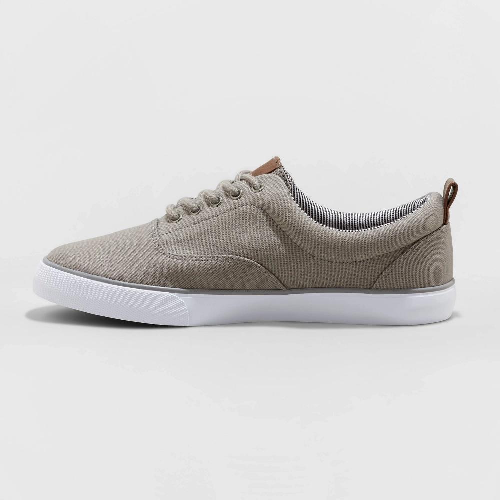 Mens Brady Sneakers - Goodfellow & Co Gray 13: Lace-Up Canvas, Padded Collar, Non-Marking Outsole Product Image