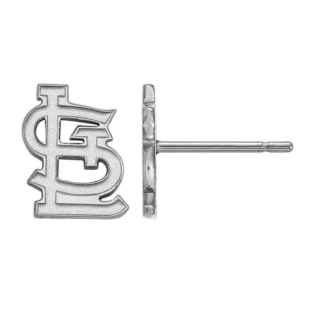LogoArt 10k Gold St. Louis Cardinals Extra-Small Post Earrings, Women's, Size: 9MM, 10k White Gold Product Image