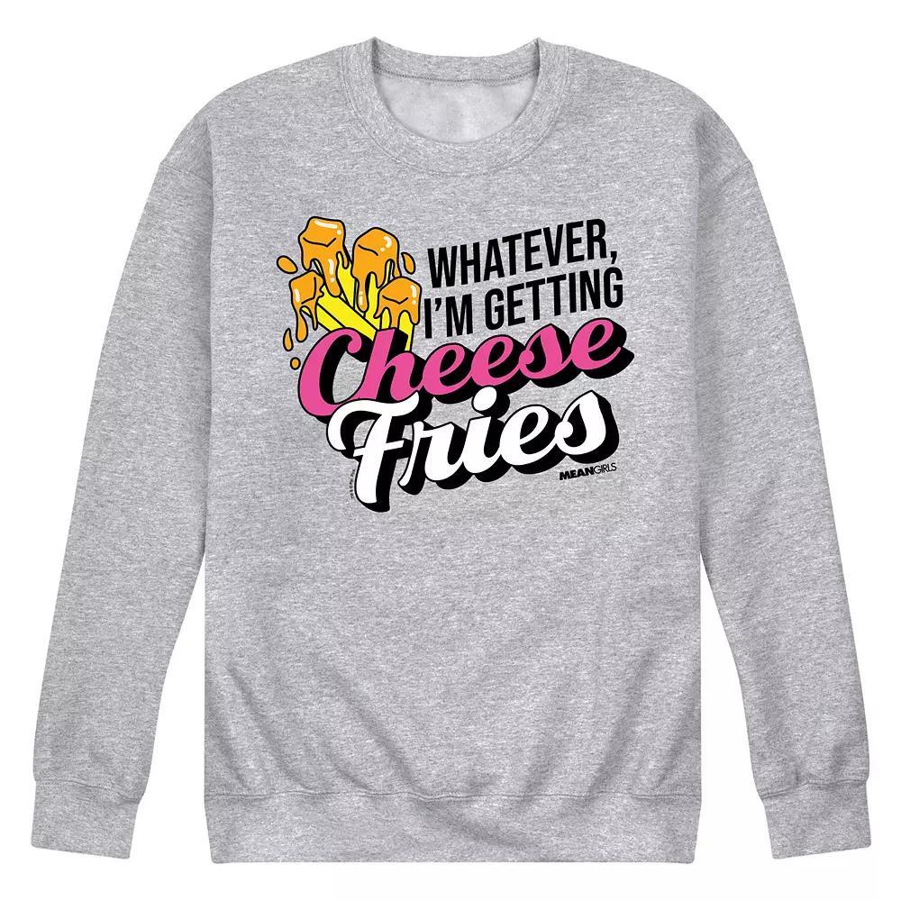 Mens Mean Girls Cheese Fries Fleece Sweatshirt Grey Gray Product Image
