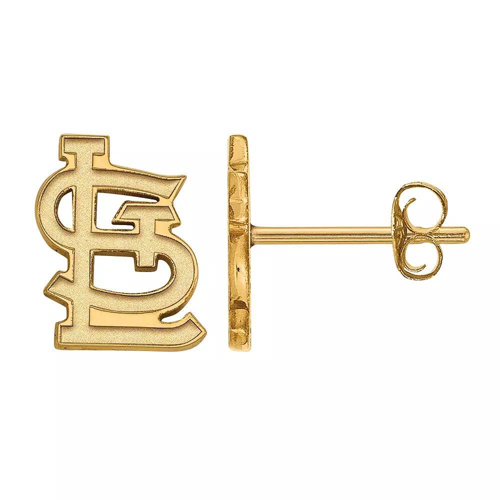 LogoArt Sterling Silver St. Louis Cardinals Extra-Small Post Earrings, Women's, Size: 9MM, Gold Tone Product Image