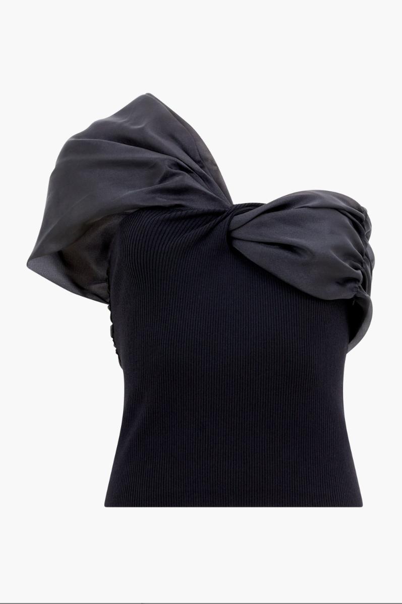 Noelani Asymmetrical Top- Black Product Image