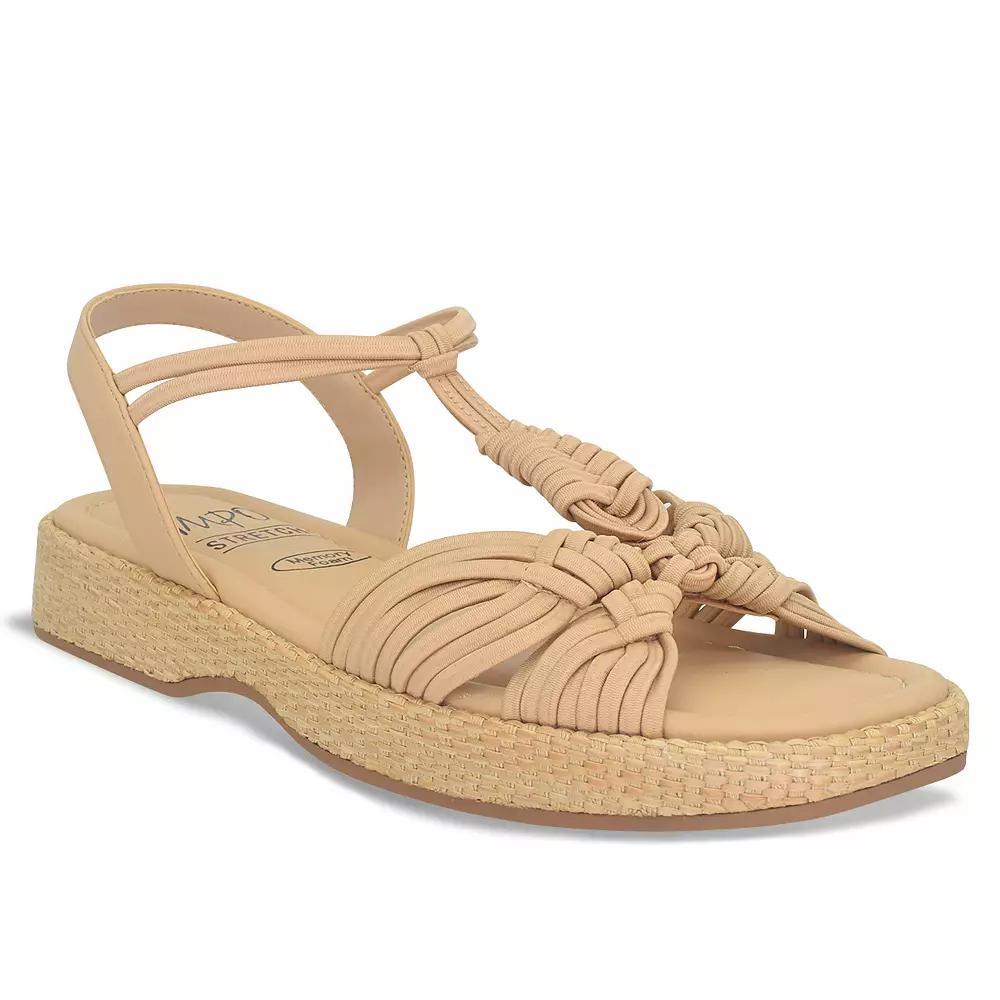 Impo Ryanna Women's Stretch Elastic Memory Foam Sandals, Size: 8 Medium, Latte Product Image