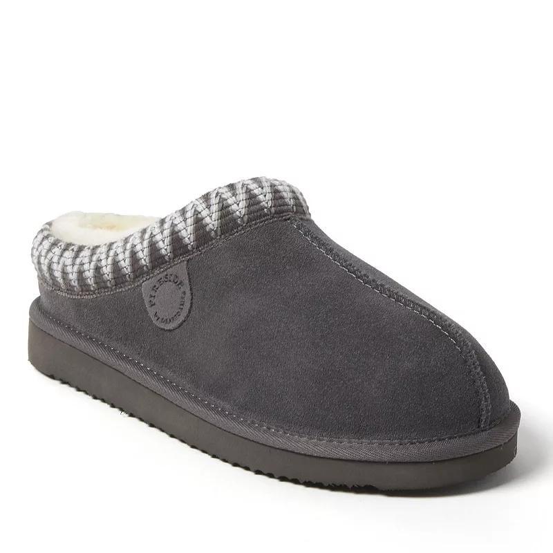 Dearfoams Fireside Greta Womens Genuine Shearling Clog Slippers Brown Product Image