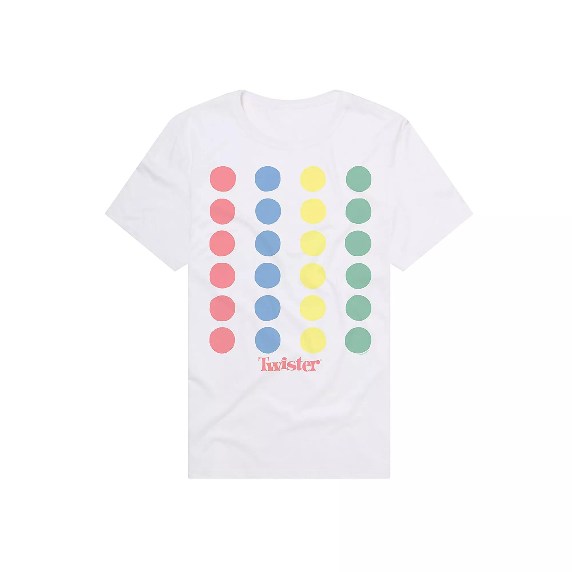 Men's Twister Colorful Dot Pattern T-Shirt, Size: XXL, White Product Image
