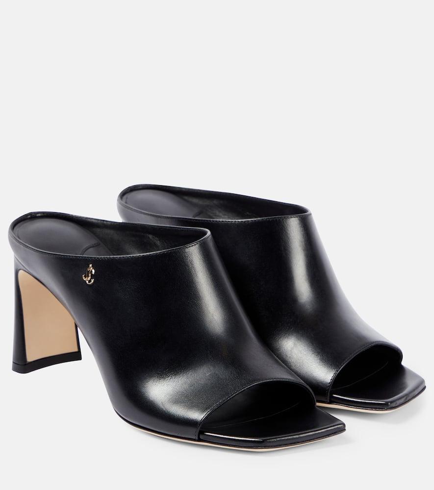 JIMMY CHOO Kinley 75 Leather Mules In Black Product Image