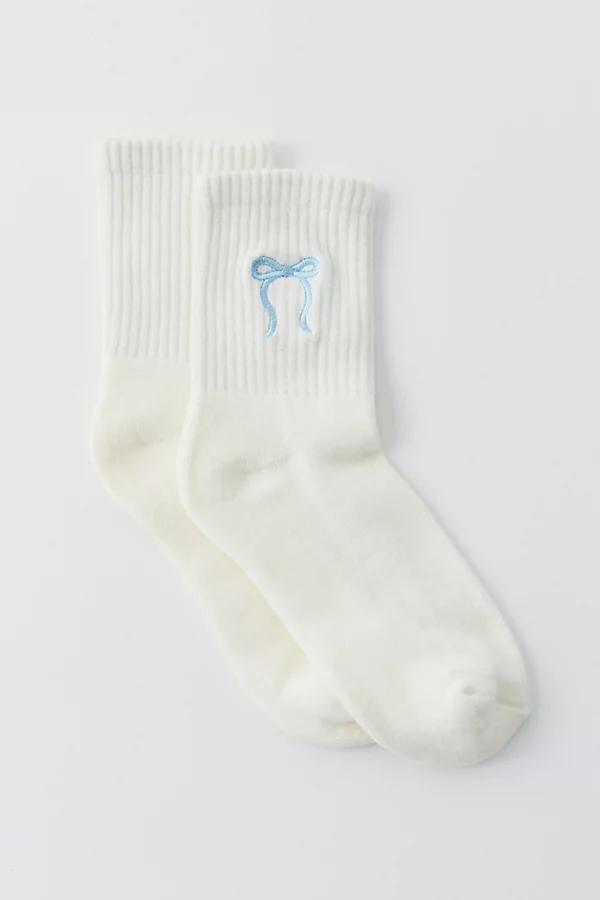 Icon Embroidered Quarter Crew Sock Womens at Urban Outfitters Product Image
