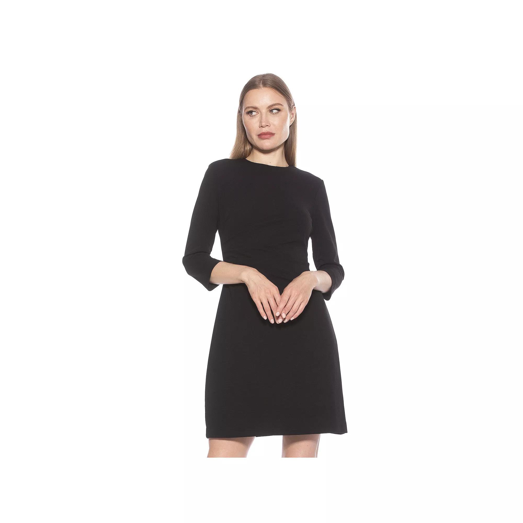 Women's ALEXIA ADMOR Cristal Crewneck Pleated Dress, Size: XL, Red Product Image