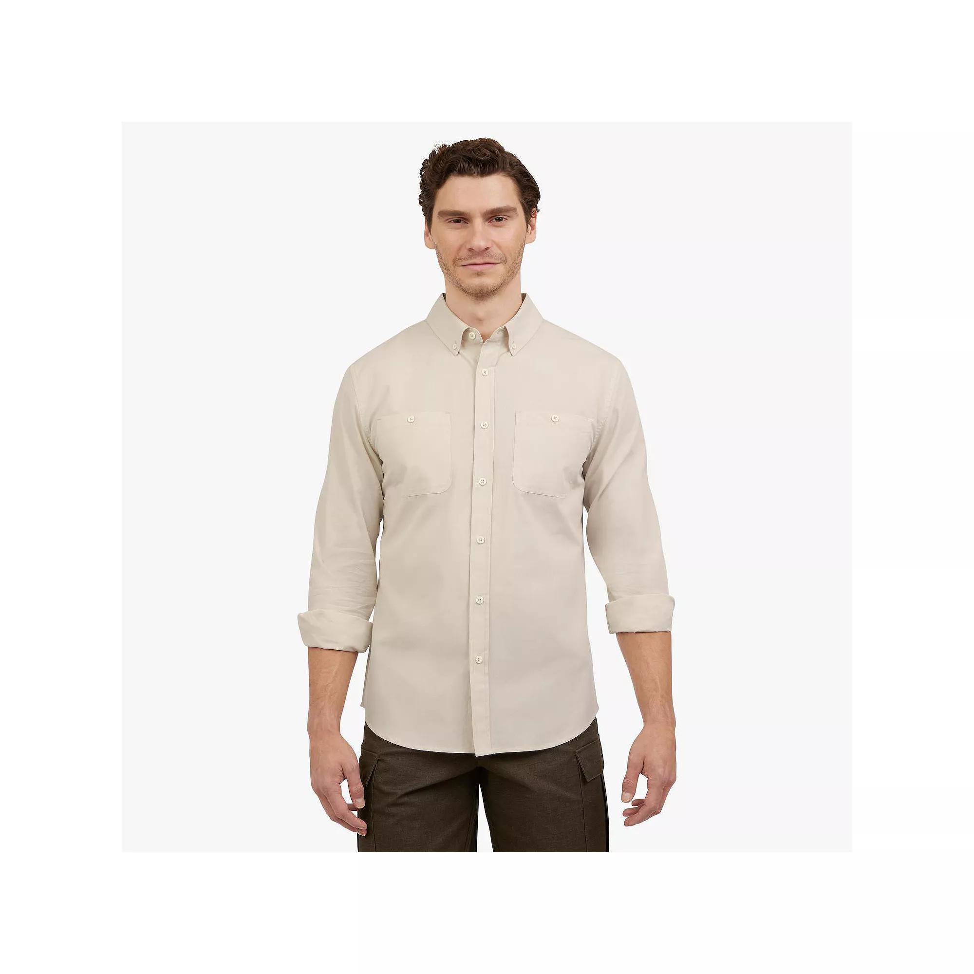 Men's Quiksilver Long Sleeve Button Down Shirt, Size: Large, Silver Birch Product Image