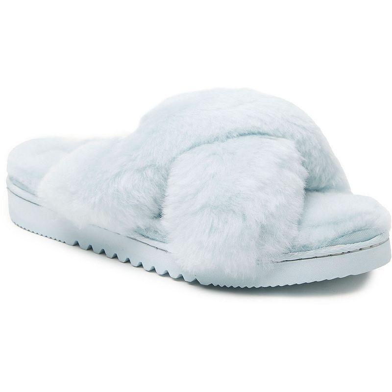 Fireside By Dearfoams New Castle Wool Cross-Band Women's Slide Slippers, Size: 6, Ivory Product Image