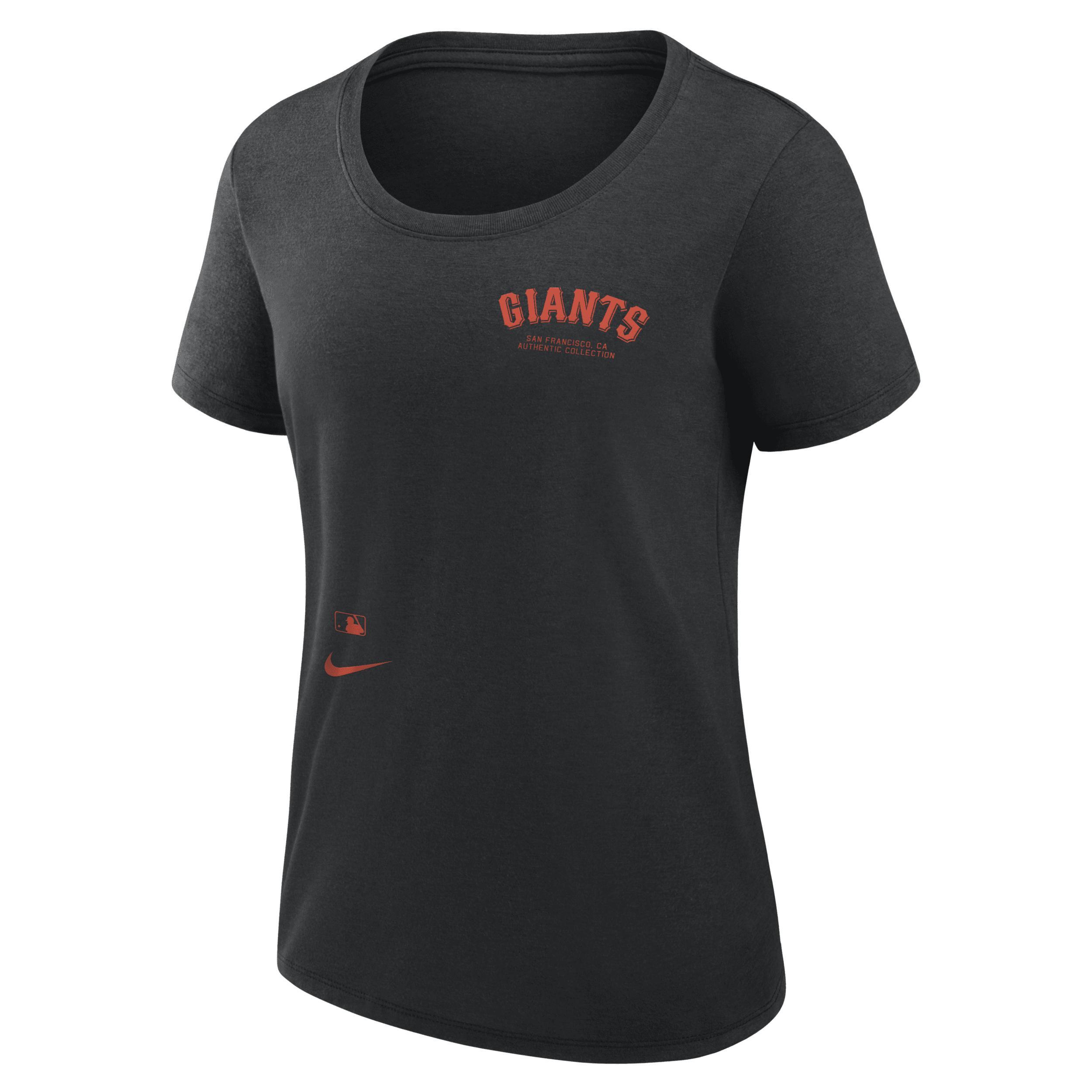 Nike Womens Green Oakland Athletics Authentic Collection Performance Scoop Neck T-Shirt Product Image