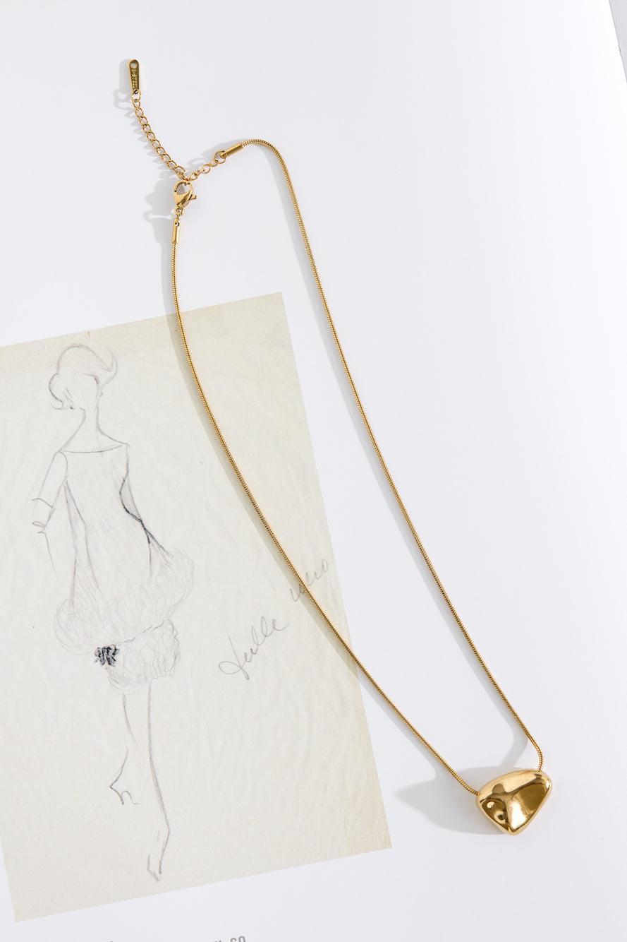 18k Gold Plated Pebble Necklace Gold Product Image