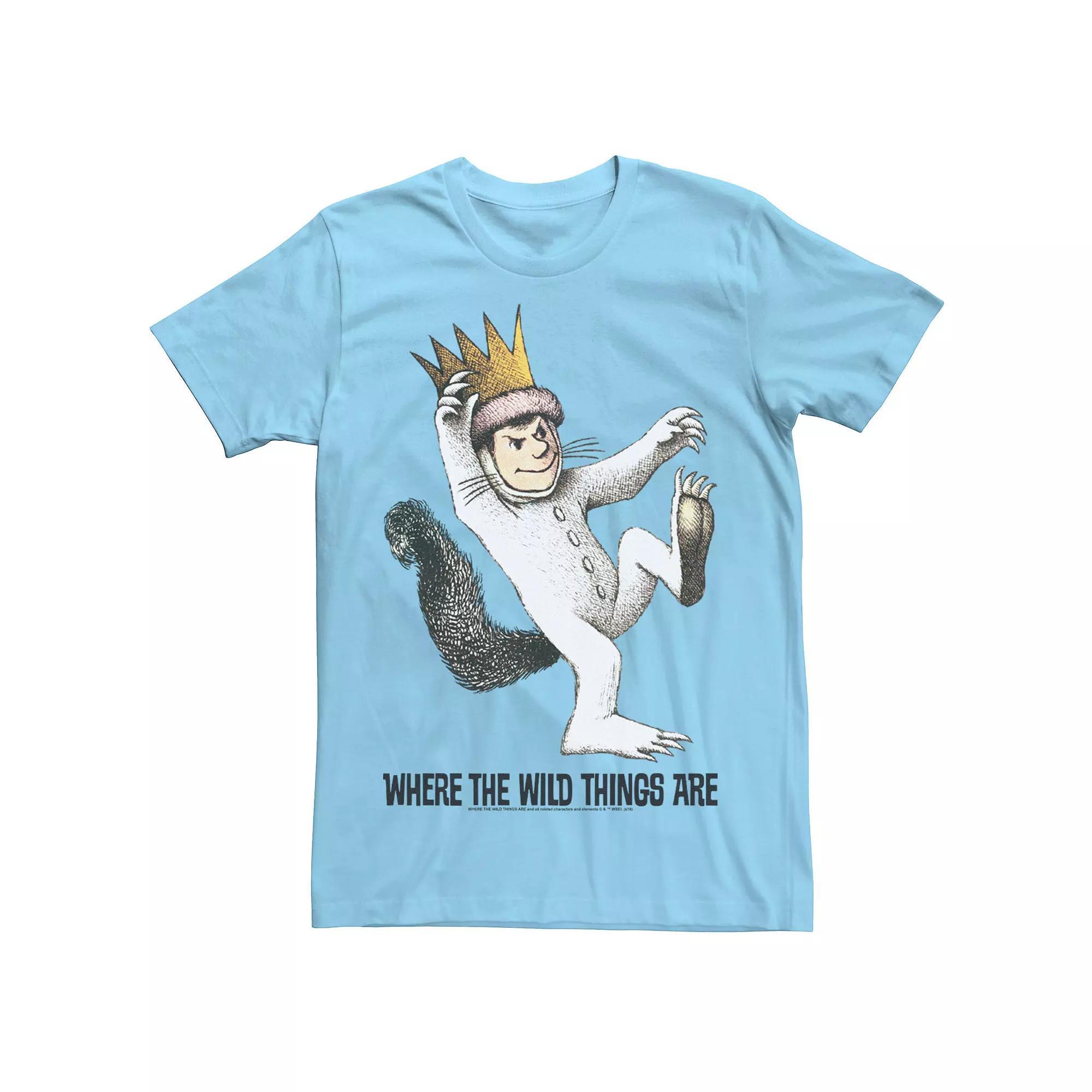 Men's Where The Wild Things Are Big Max Portrait Tee, Size: Small, Light Blue Product Image