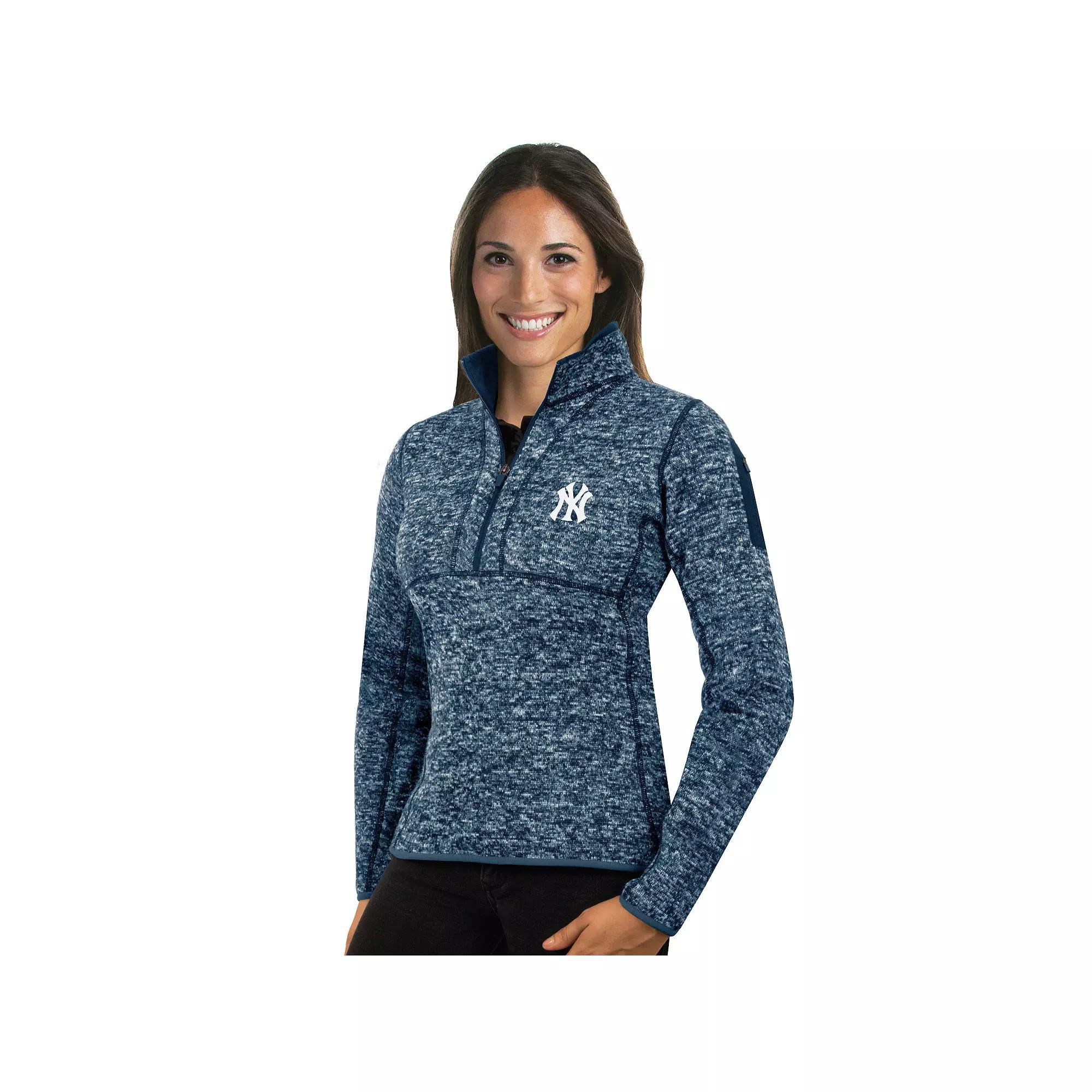 Womens Antigua New York Yankees Fortune Midweight Pullover Sweater Blue Product Image