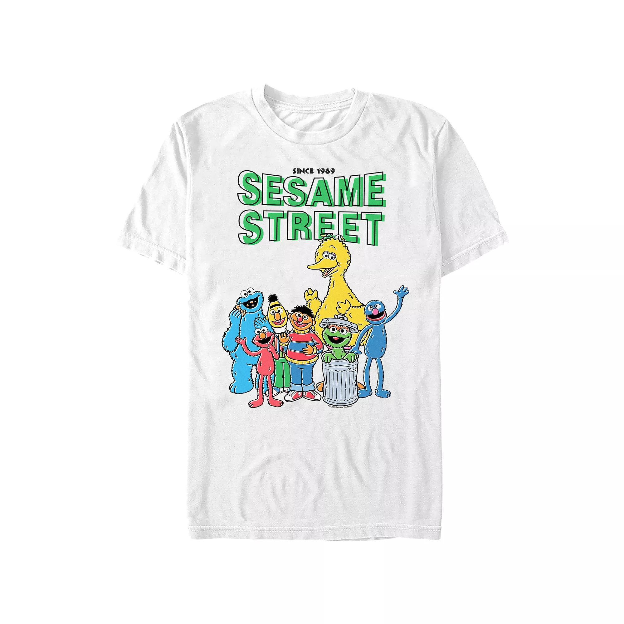 Men's Sesame Street Gang Since 1969 Graphic Tee, Size: Medium, White Product Image