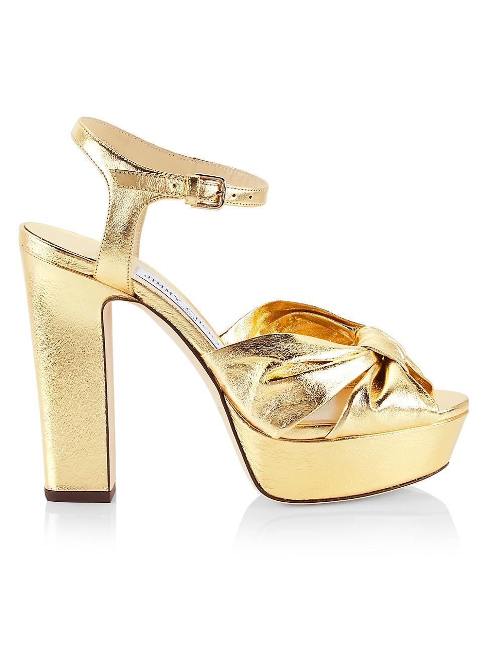Jimmy Choo Womens Heloise 120 Snake Embossed High Block Heel Platform Sandals Product Image