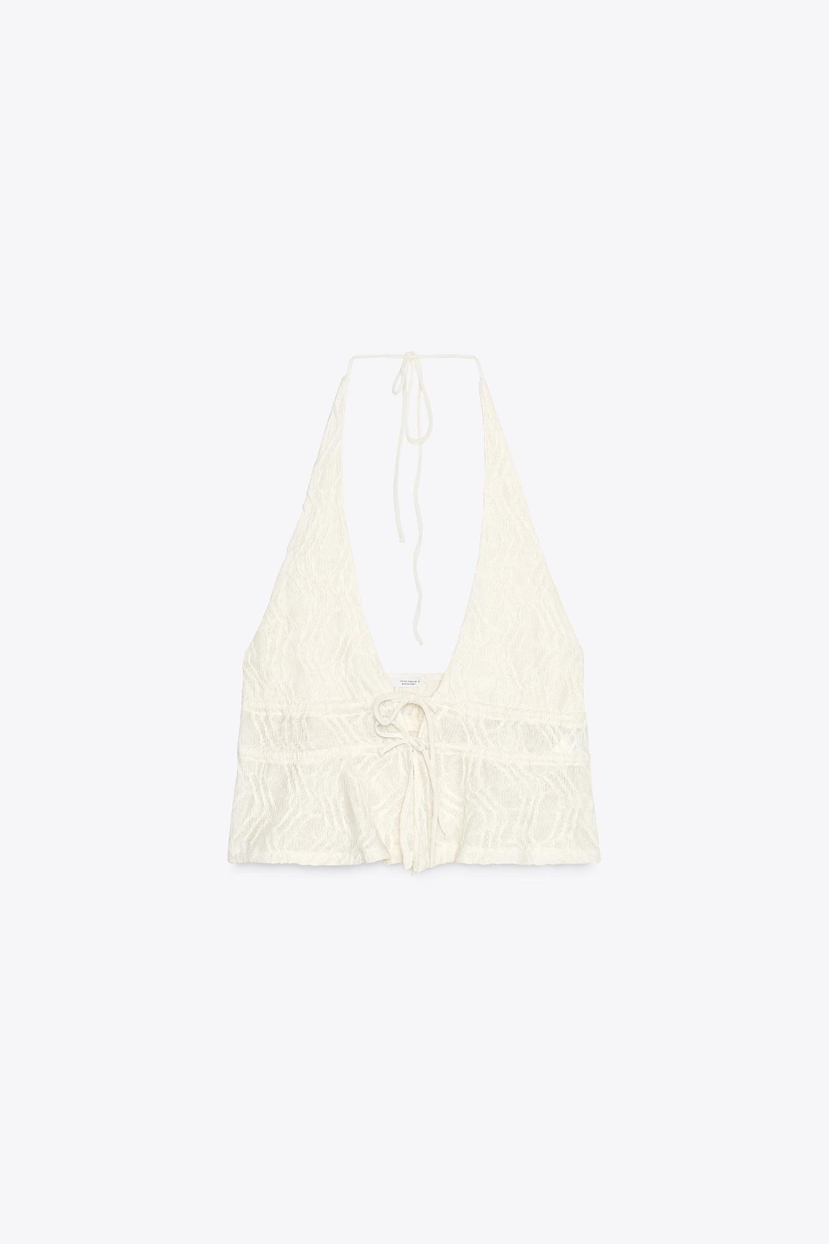 TEXTURED HALTER TOP Product Image
