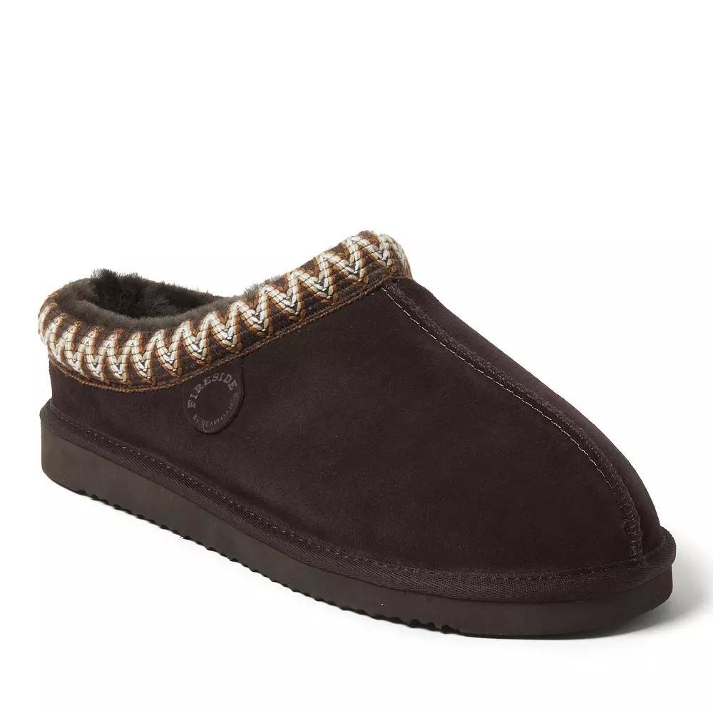 Men's Fireside by Dearfoams Grafton Genuine Shearling Clog With Taping Slippers, Size: 10, Loden Product Image