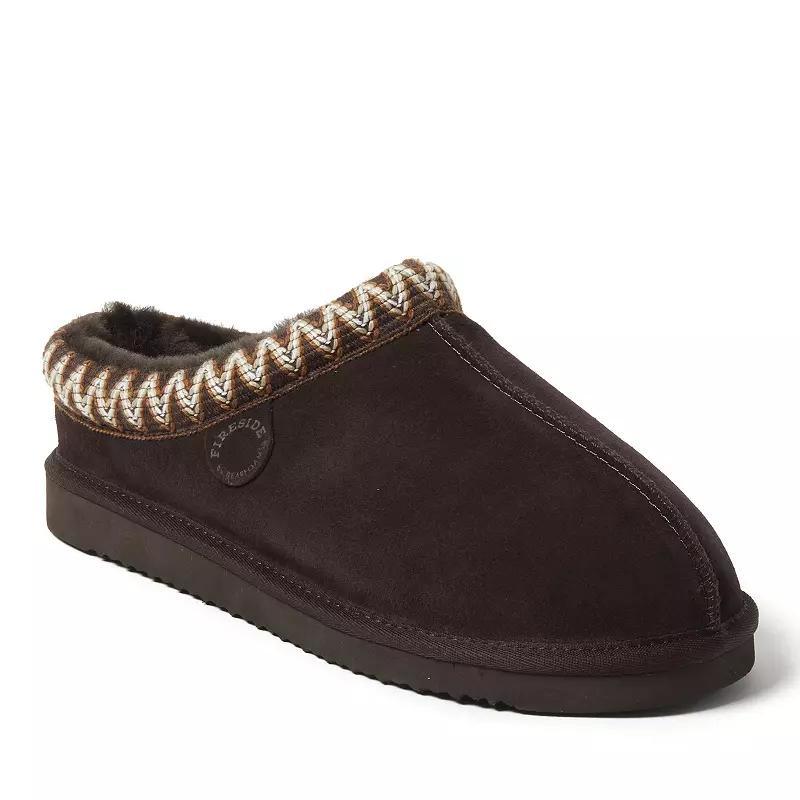Men's Fireside by Dearfoams Grafton Genuine Shearling Clog With Taping Slippers, Size: 10, Loden Product Image