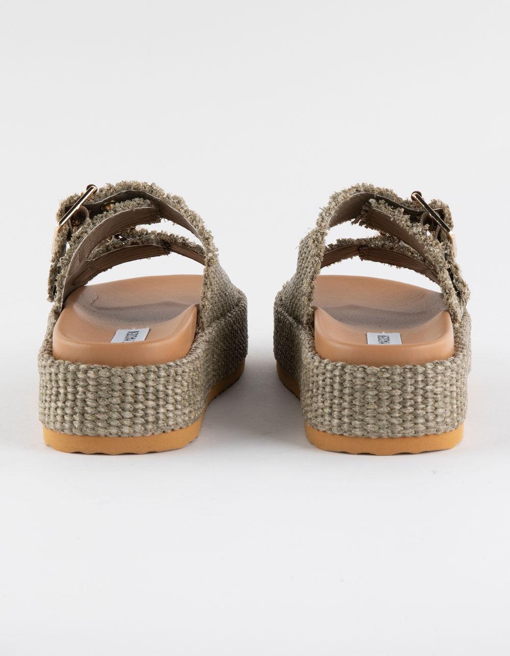 STEVE MADDEN Karrigan Womens Platform Sandals - OLIVE Product Image