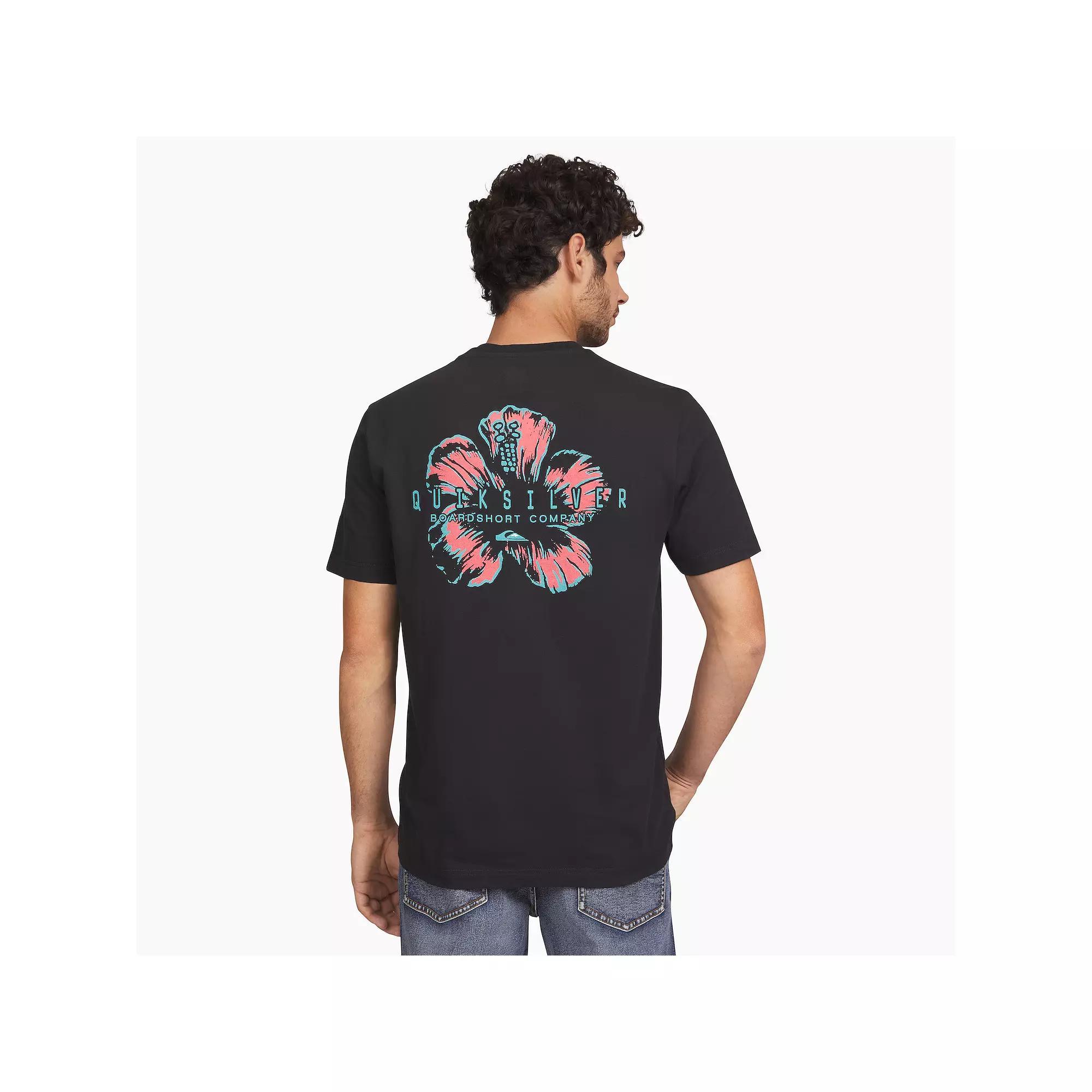 Men's Quiksilver Short Sleeve Graphic Tee, Size: Small, Black Floral Product Image