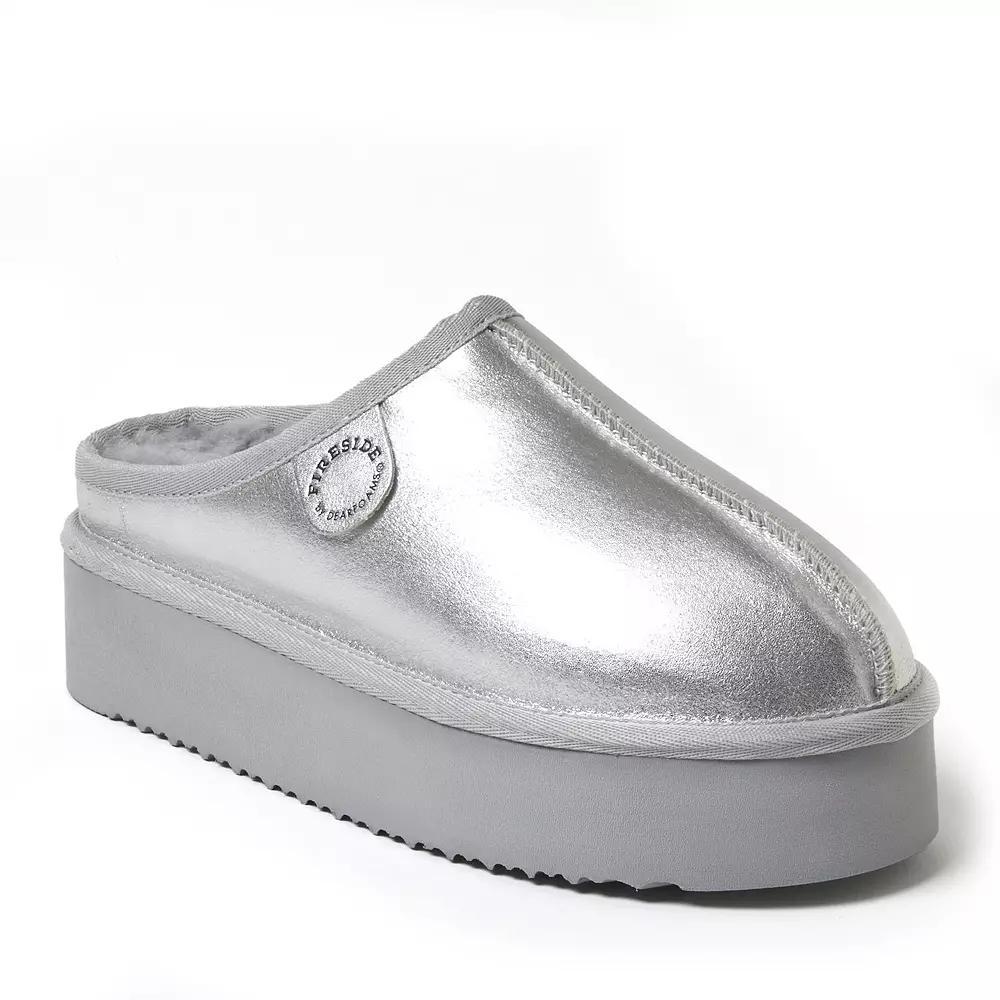 Fireside by Dearfoams Queenstown Women's Platform Clog Slippers, Size: 7, Black Product Image