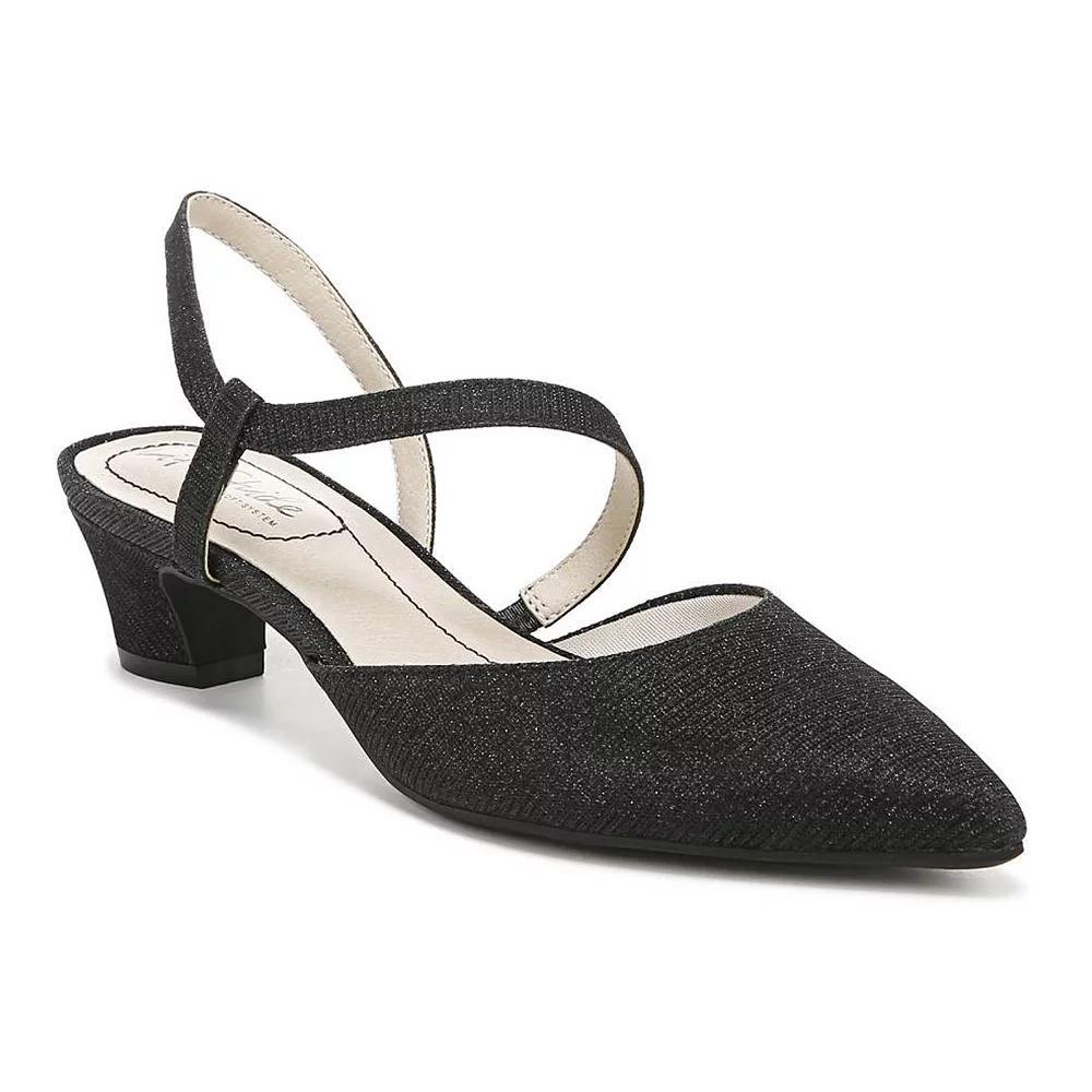 LifeStride Minimalist Women's Slingback Pumps, Size: 11, Black Shimmer Product Image