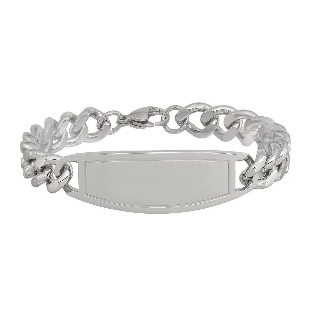 Men's Stainless Steel ID Bracelet, Size: 8.5" Product Image