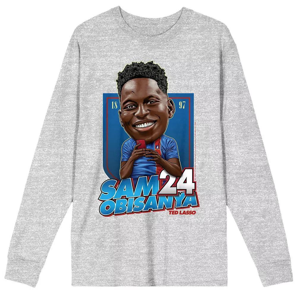 Men's Ted Lasso Sam Obisanya #24 Long Sleeve Graphic Tee, Size: XL, Gray Product Image