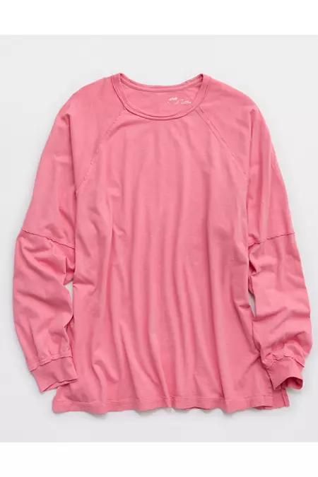 Aerie Cozy Long Sleeve Oversized Boyfriend T-Shirt Women's Product Image