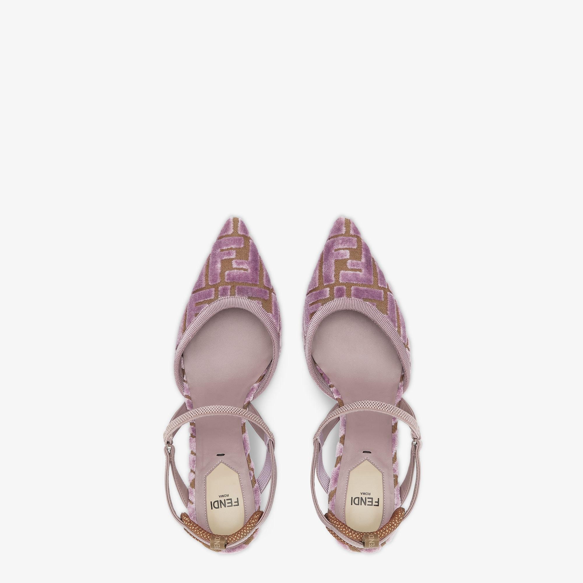 Colibrì LiteMauve pink FF jacquard velvet medium-heeled slingbacks Product Image