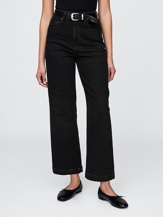 Curvy High Rise Stride Wide-Leg Ankle Jeans Product Image