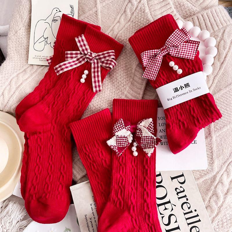 Ribbon Accent Crew Socks / Set Product Image