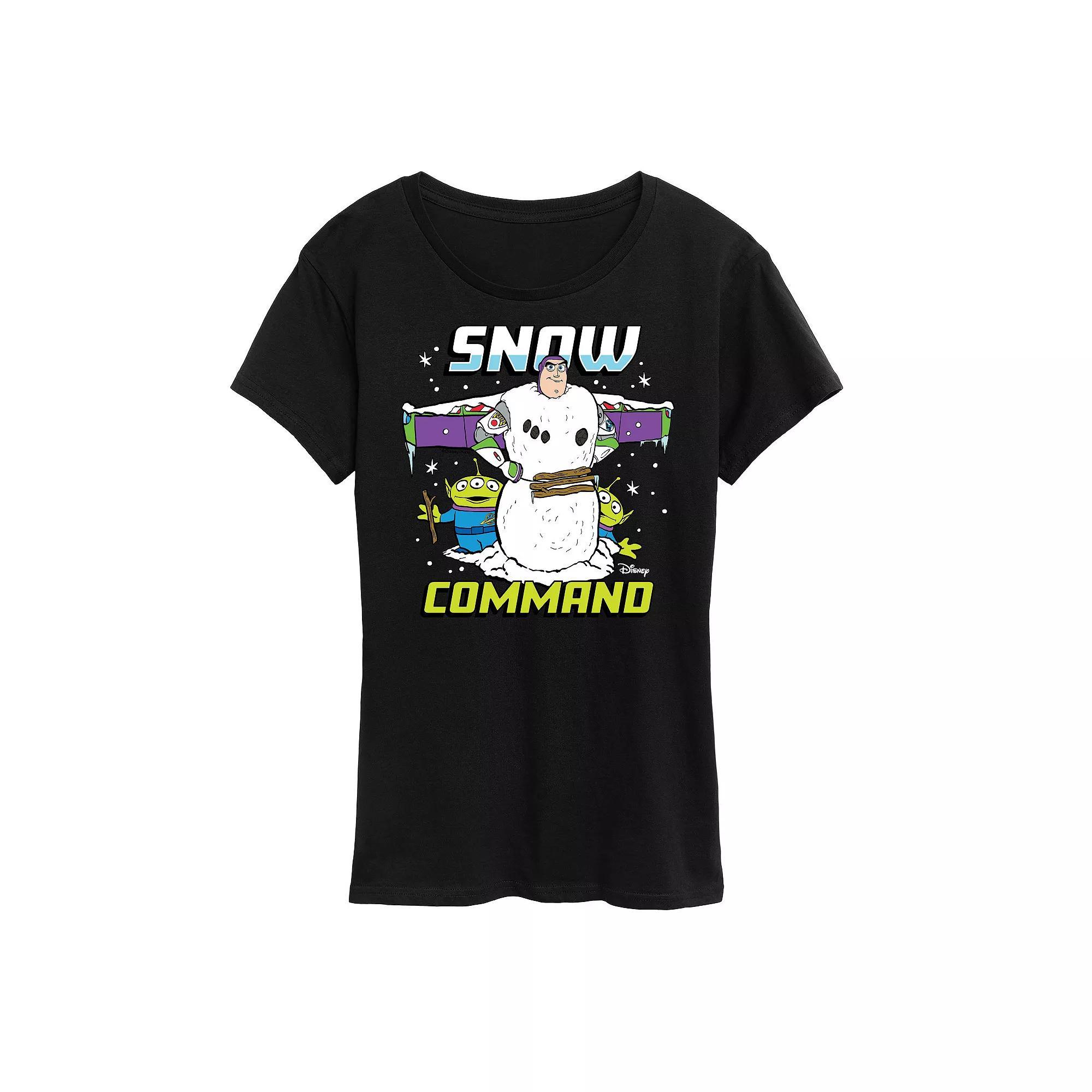 Disney / Pixars Toy Story Womens Snow Command Graphic Tee, Girls Grey Royal Blue Product Image