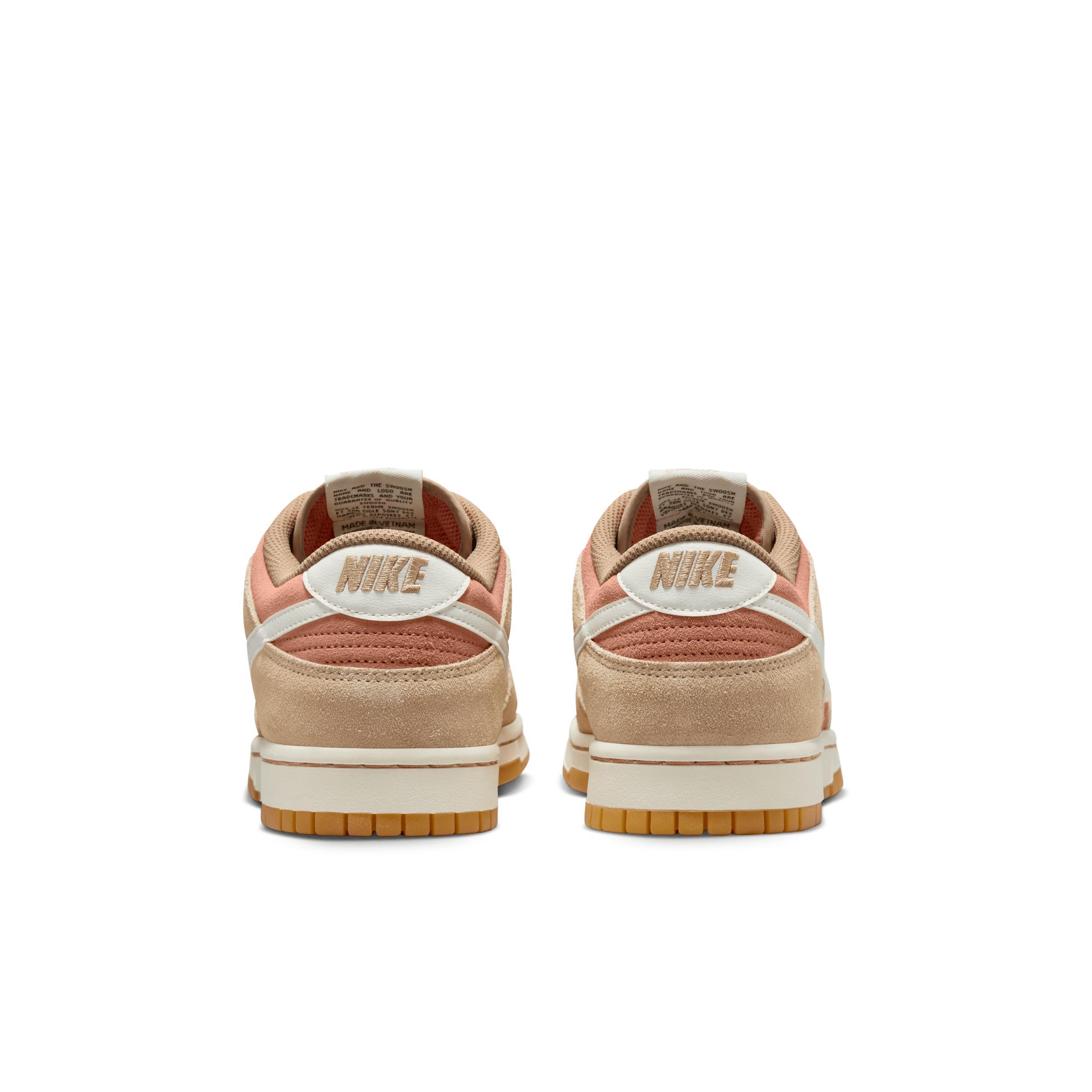 Nike Mens Dunk Low Retro SE Casual Shoes in Pale Ivory/White/Light Orewood Brown Product Image