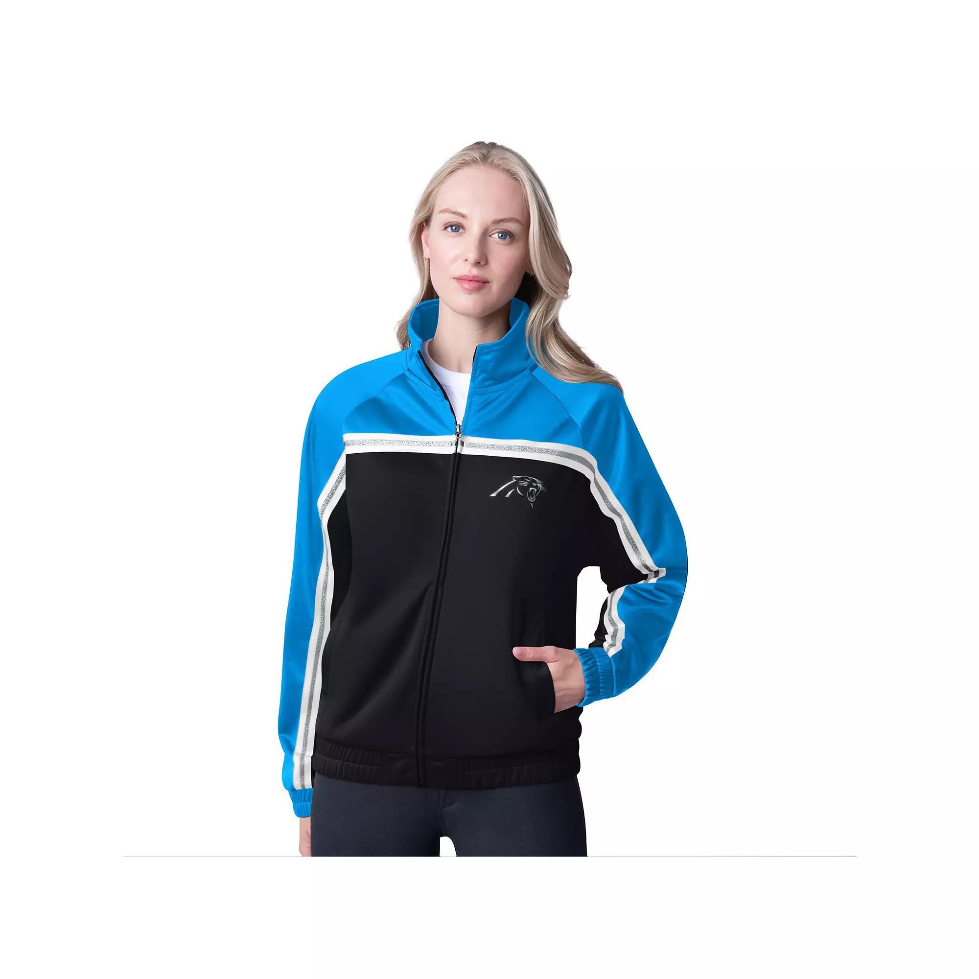 Women's G-III 4Her by Carl Banks Black Carolina Panthers Post Game Full-Zip Track Jacket, Size: XL Product Image