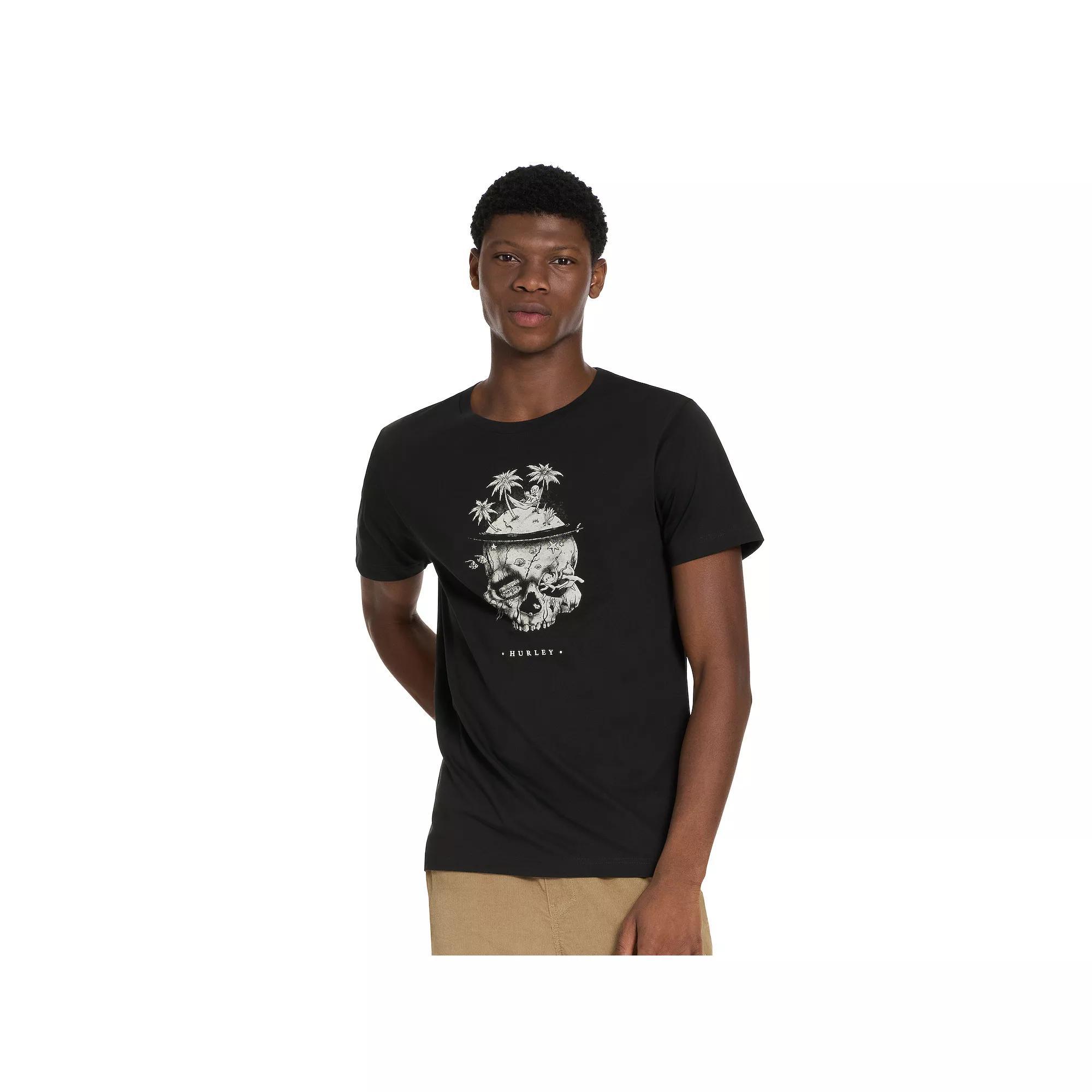 Men's Hurley Front Graphic Tee, Size: Small, Black Ink Product Image