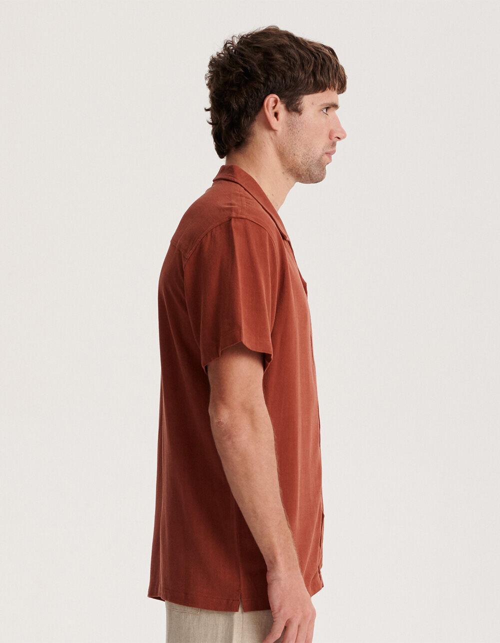 THE CRITICAL SLIDE SOCIETY Ernie Mens Resort Shirt - BURNT ORANGE Product Image