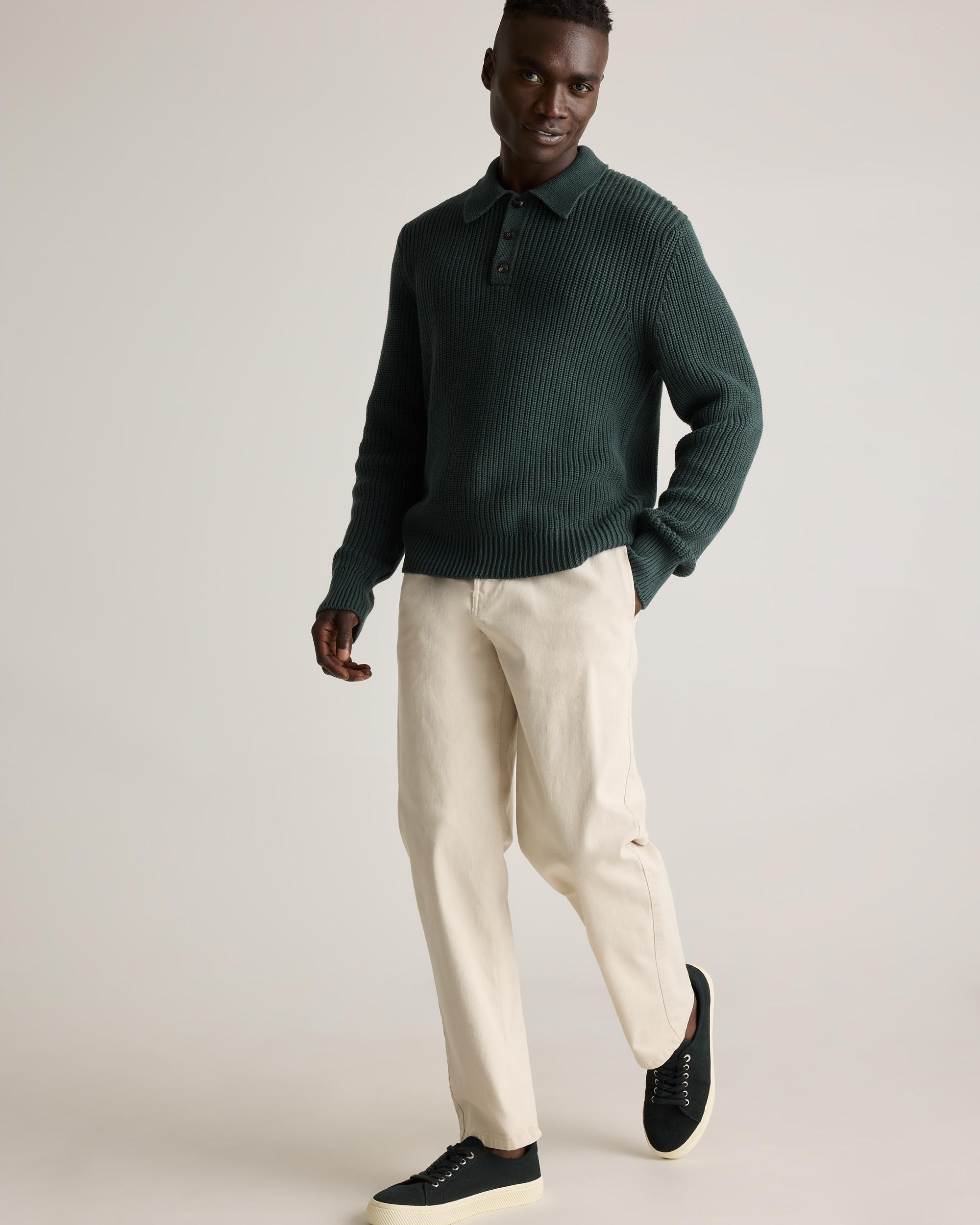 Quince | Men's Fisherman Polo Sweater Organic Cotton Product Image