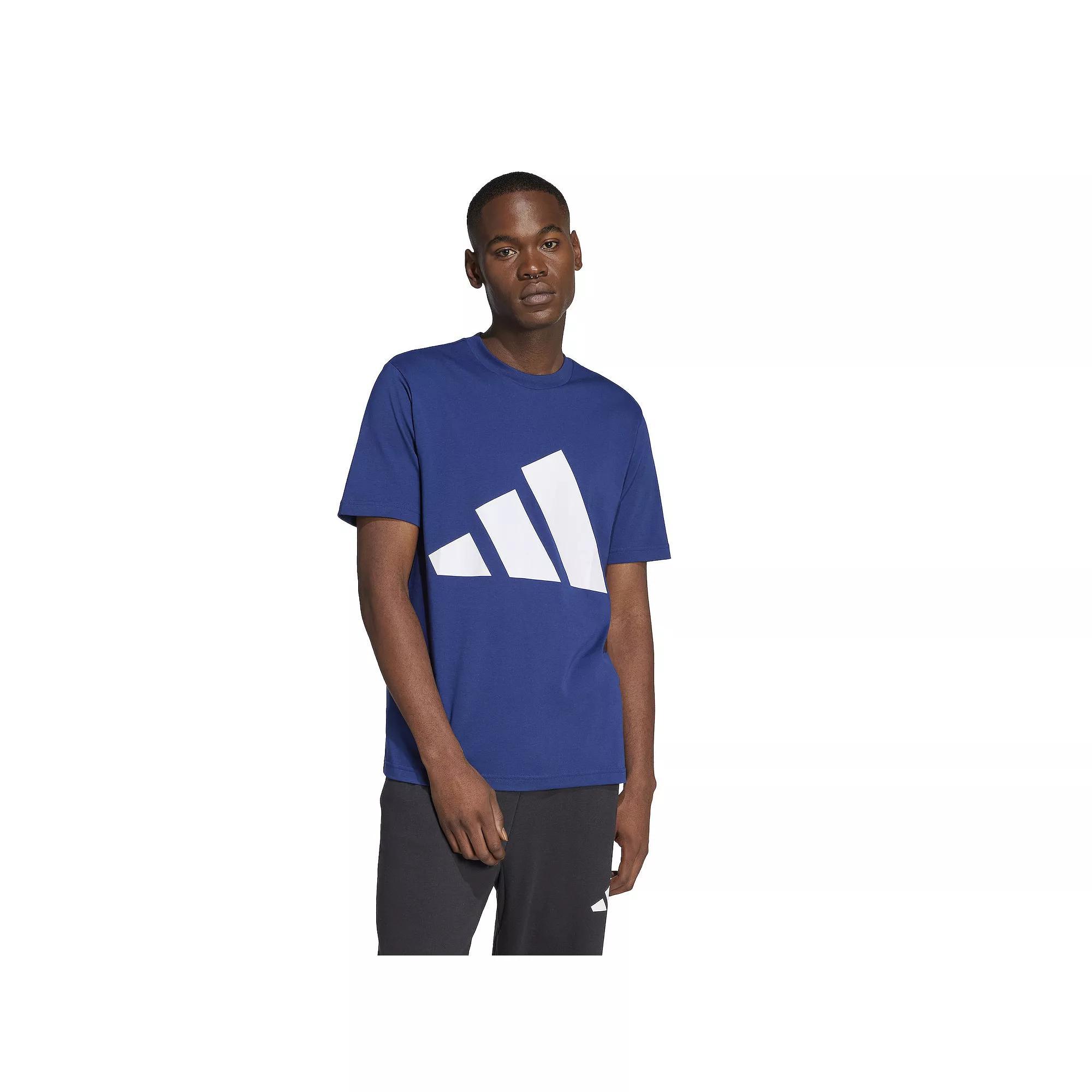 Big & Tall adidas Essentials Big Logo Tee, Men's, Size: XL Tall, Dark Blue White Product Image