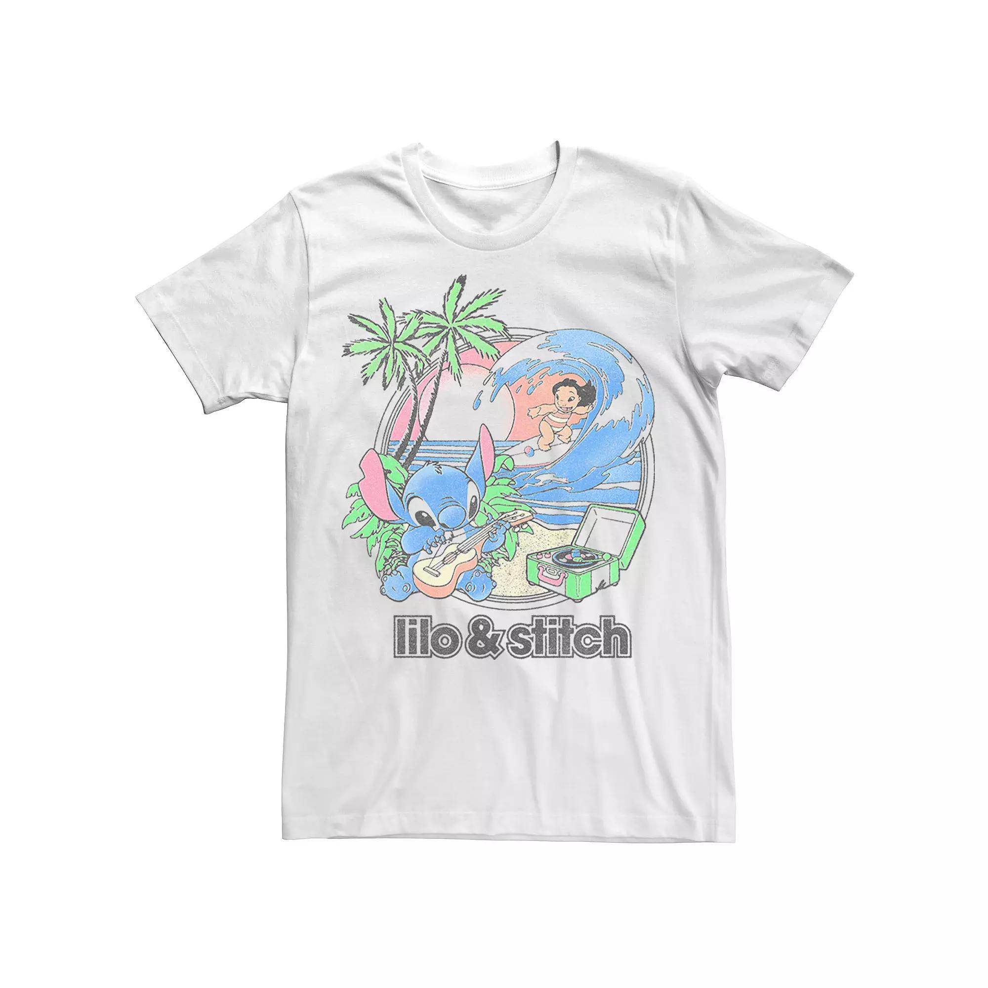 Men's Disney's Lilo & Stitch Beach Duo Tee, Size: XL, White Product Image