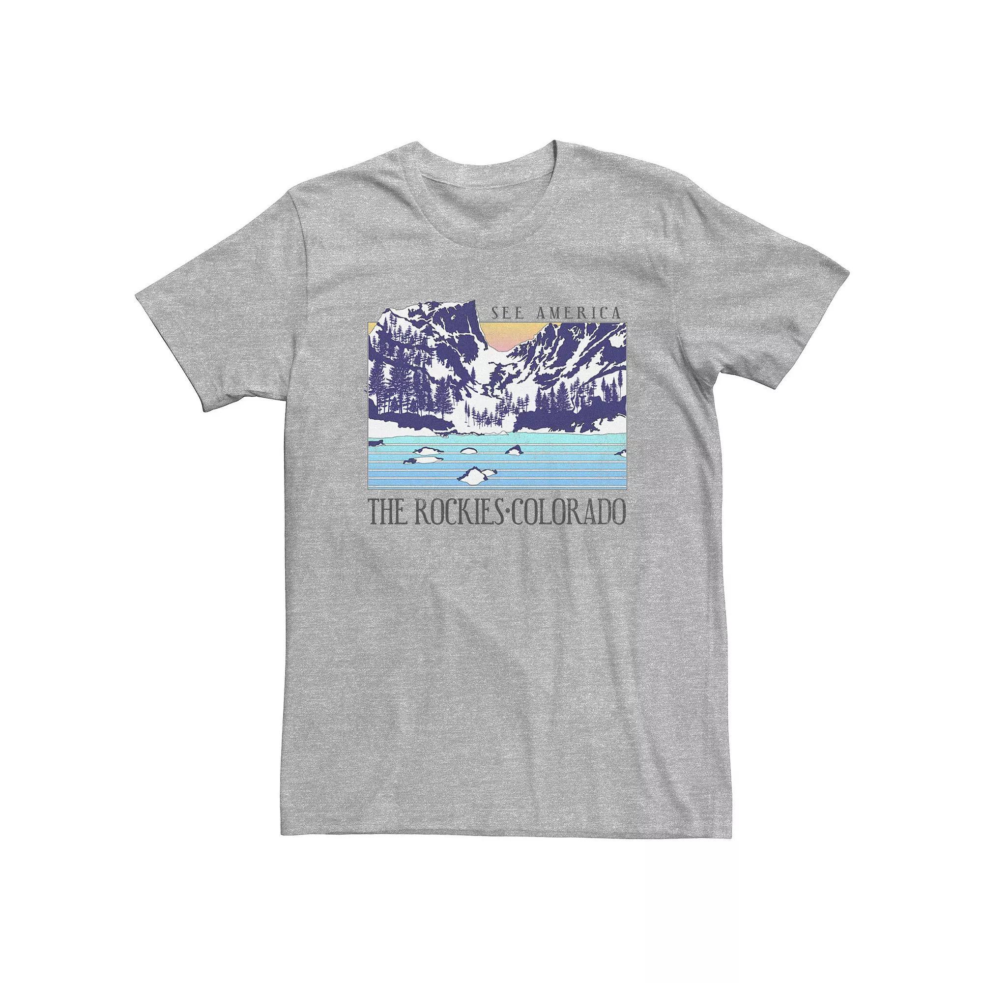 Big & Tall "The Rockies Colorado See America" Tee, Men's, Size: 3XL, Athletic Grey Product Image