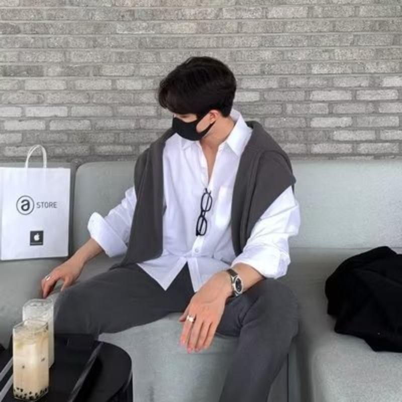 RT No. 4443 ESSENTIALS BUTTON-UP COLLAR SHIRT Product Image