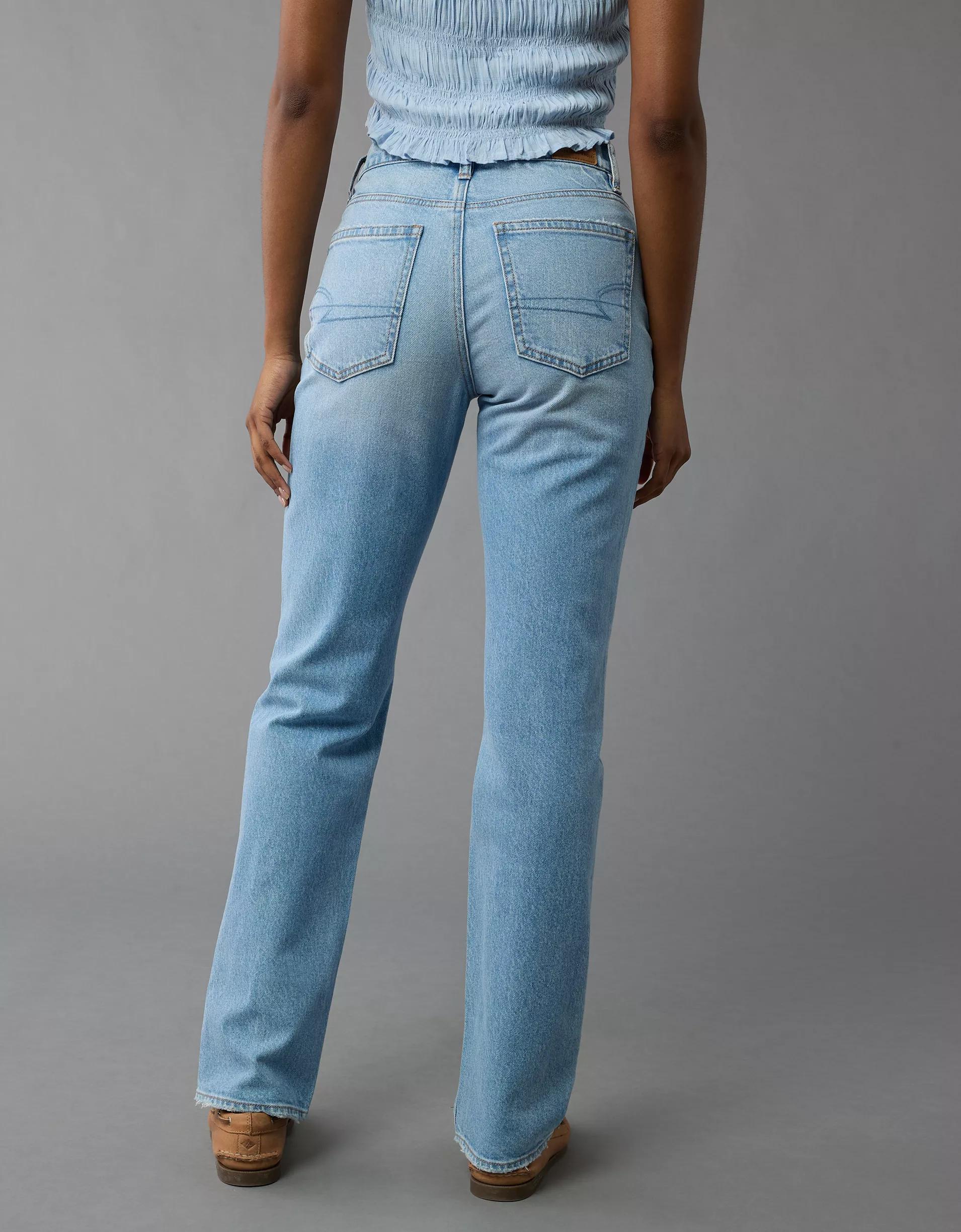 AE Stretch Super High-Waisted Straight Jean Product Image