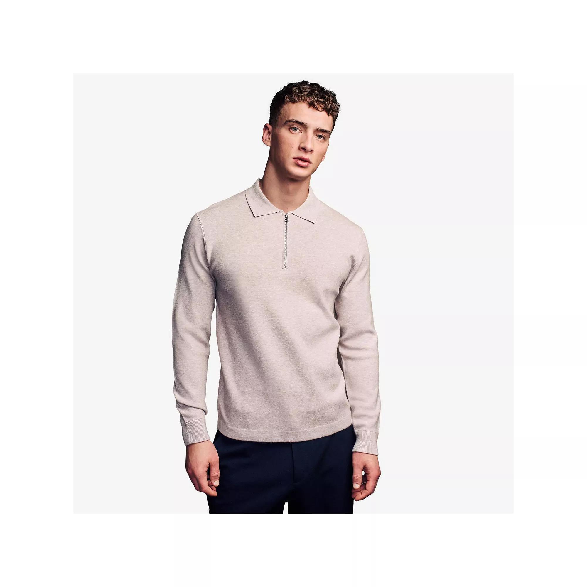 Men's NEXT Zip Neck Polo, Size: XXL, Neutral Product Image