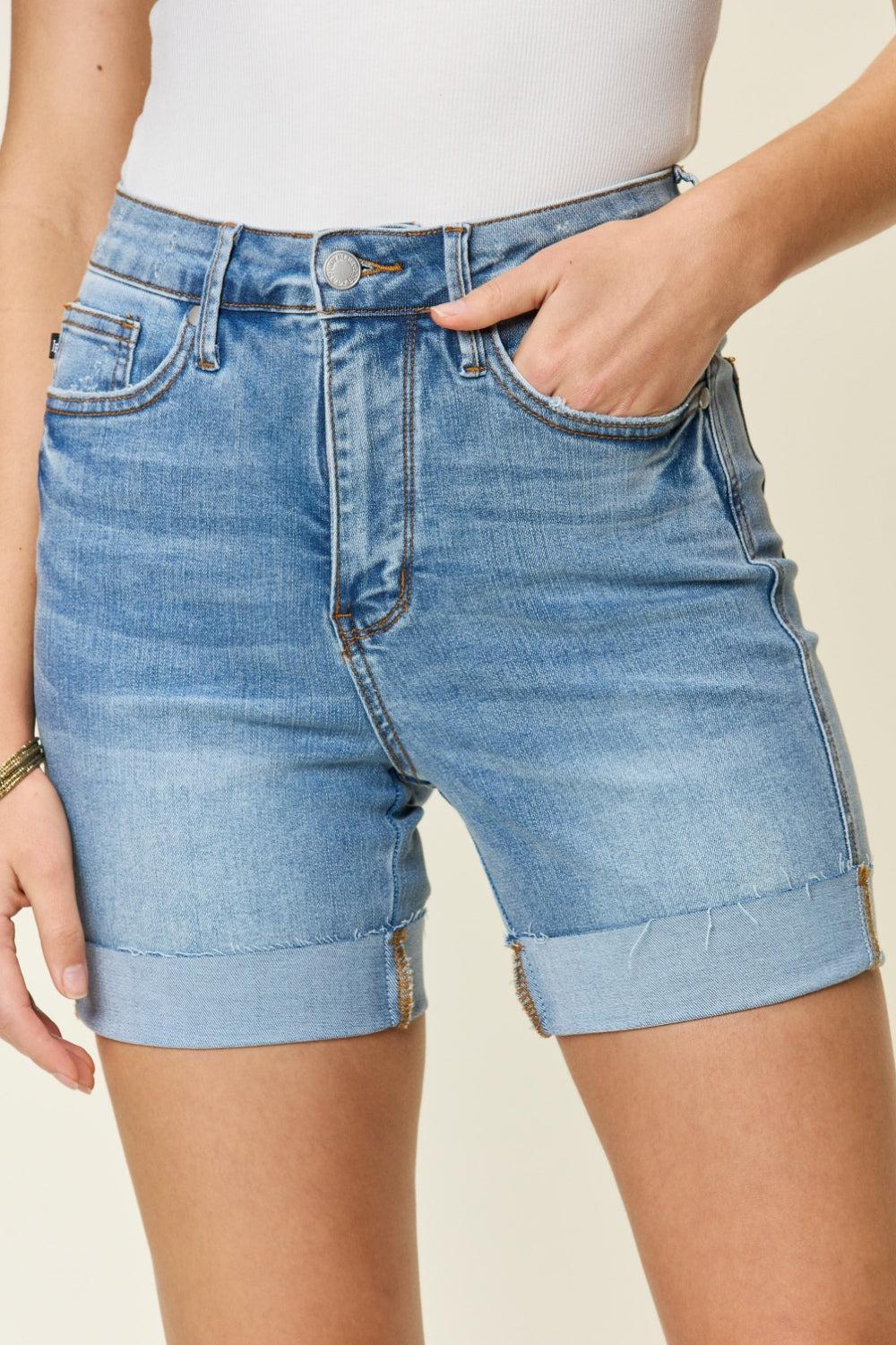 Judy Blue Tummy Control High Waist Denim Shorts Product Image