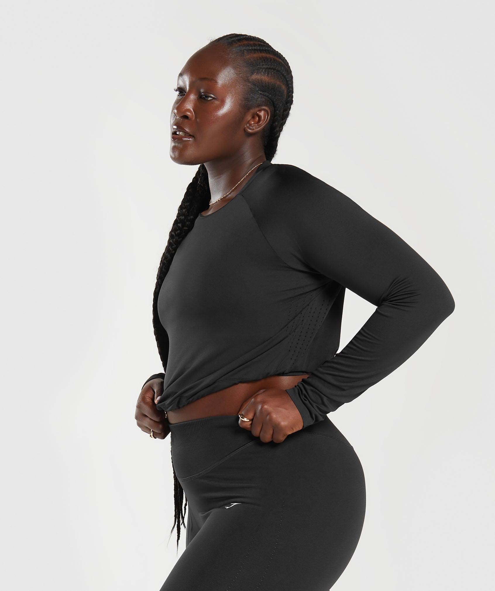 Sweat Seamless Long Sleeve Crop Top Product Image
