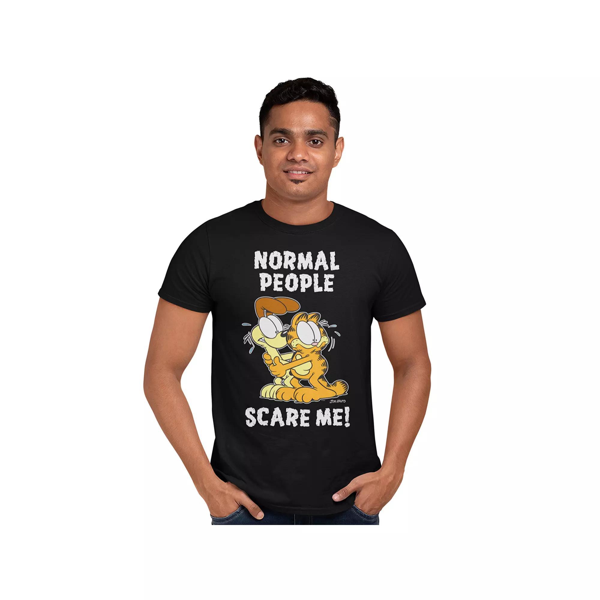 Men's Garfield Normal People Scare Me Tee, Size: XL, Black Product Image