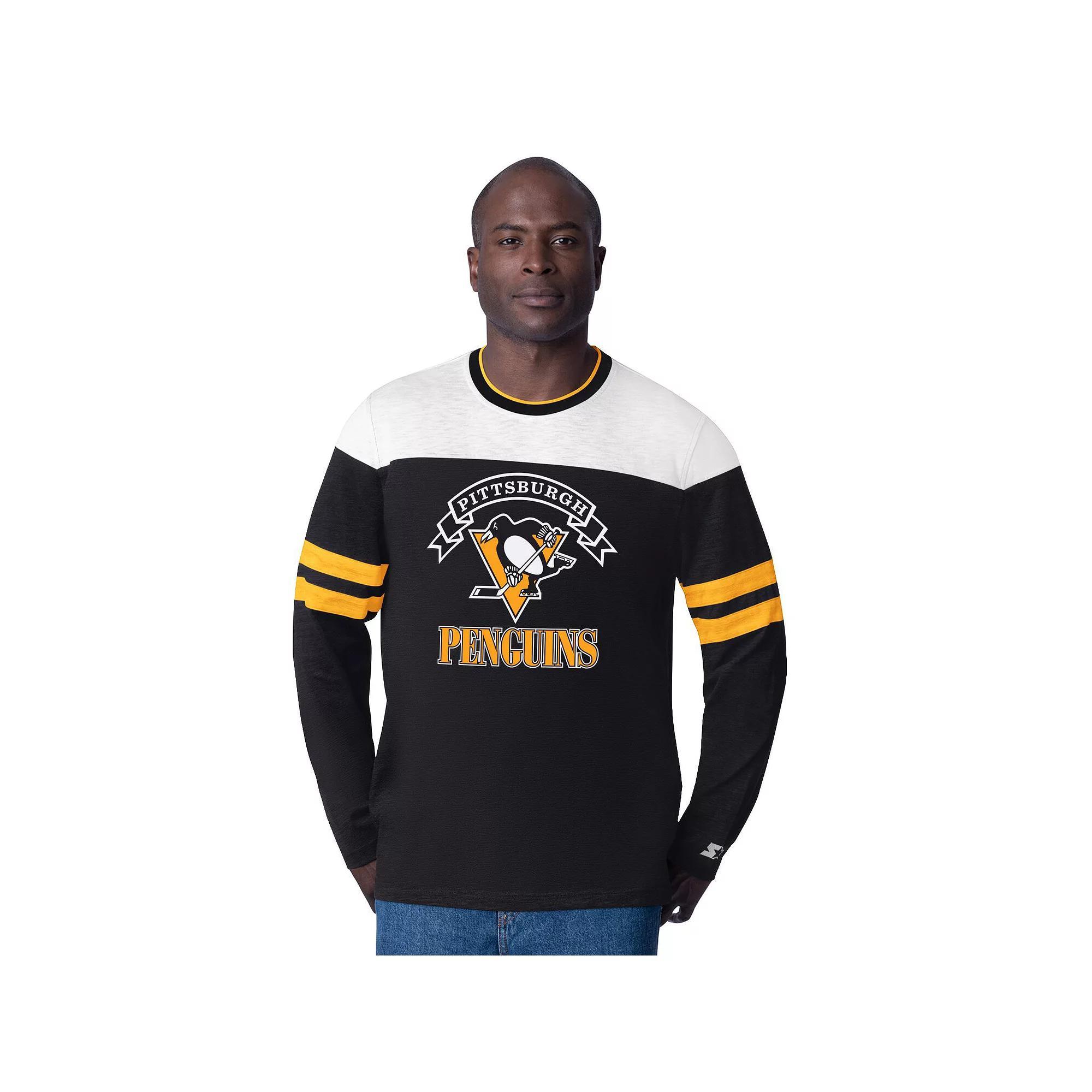 Mens Starter Black Philadelphia Flyers Blitz Durene Long Sleeve T-Shirt Product Image